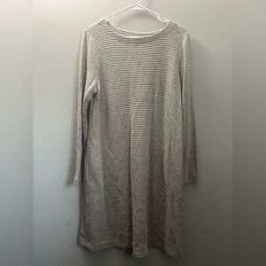 Gray Striped Long Sleeve Dress